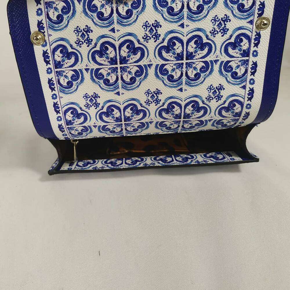 Vers Blauw En Wit Porselein Wilde Vierkante Handtas Mini Tas Elegant Fd99060124