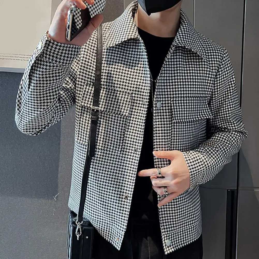 Casual Jacket Slim Fit Jacket Fashionable Mens Slim Fit Spring Autumn Jacket with Lapel Collar Streetwear Coat for A Stylish XJ250621