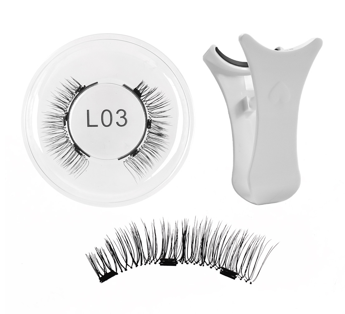 Cross-Border Hot-Selling Magnetic False Eyelashes Cross-Border Magnetic Eyelash Integrated Box Set Glue-Free Magnetic False Eyelashes New Free Deliver