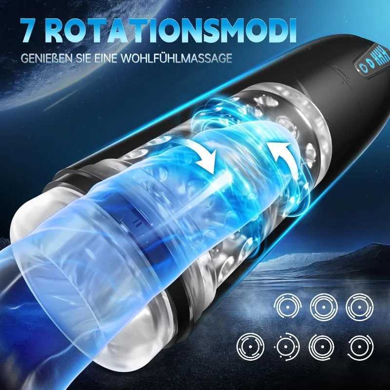 Auto Sucking Rotating Male Masturbation Cup 3D Realistic Vagina Penis Massager Pocket Pussy Dicks Blowjob Stimulator Mens Sex Toy W250621