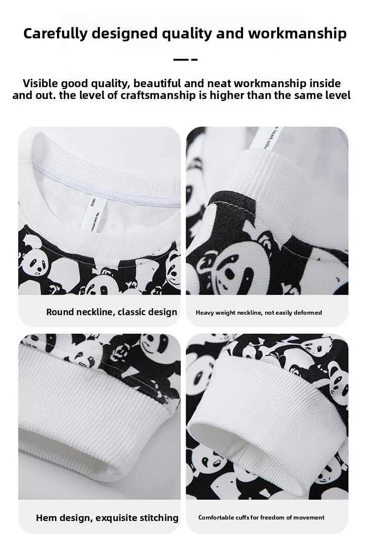 Spring and autumn mens Hong Kong style casual sweatshirt cartoon bear digital full-print loose mens round-neck sweatshirtXJ250621