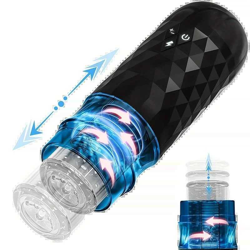 Telescopic Rotation Male Masturbator Vagina Masturbation Equipment Sex Toys for Men Goods for Adults Piston Automatic Mastubator W250621