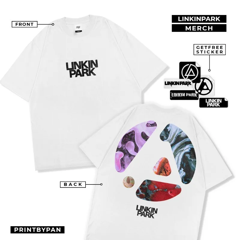 T-Shirt Merchandise LP Linkin Park Album From Zero T-shirt Men Women Oversize Band Pria Retro Vintage White
