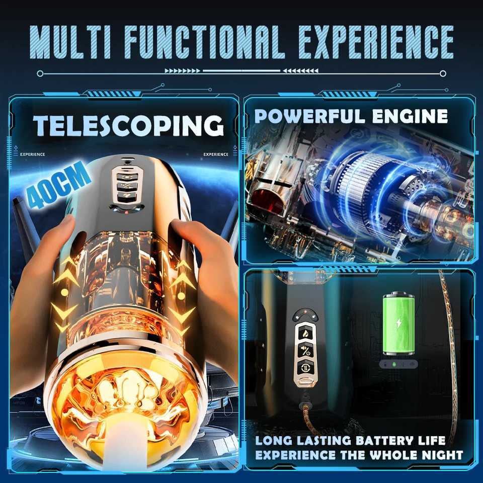Automatic Male Masturbation Cup Pocket Pussy Telescopic Heating Masturbator Intelligent Voice Adult Sex Toy For Men W250621