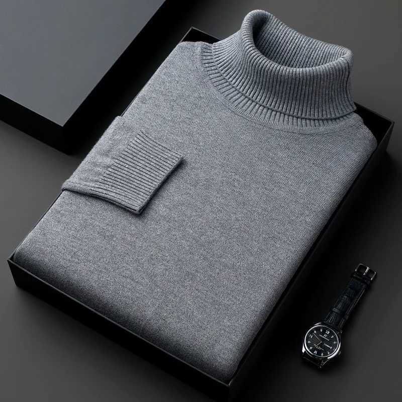 Autumn Winter Knit Turtleneck Sweatshirt Men Solid Color Anti-Pilling Knitted Turtleneck Pullovers Fashion Slim Fit Sweatshirt Man Z250621