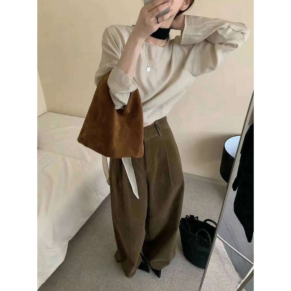 Customize Suede Bag Mini Tote Vintage Genuine Leather Luxury Bag from Italy Blue Wine Red Coffe Brown Nubuck Women Wallet Purse-Few Stock