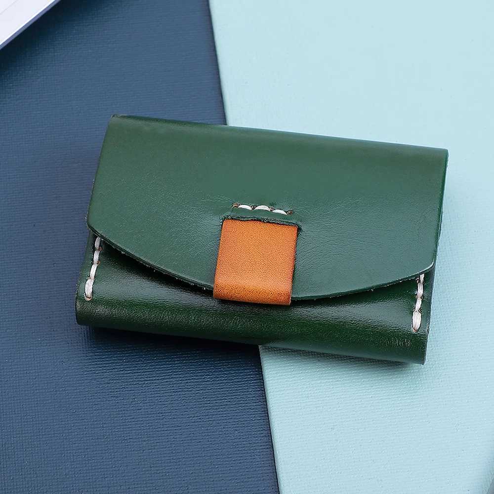 Italian Vegetable Tanned Leather Womens Card Case Zero Wallet Mini Card Bag Cowhide Clip Card Bag For Women Z250621