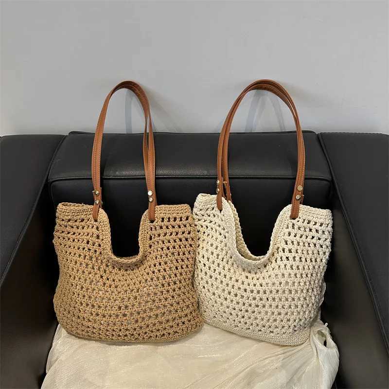 Straw Knitted Bag Womens Large Capacity Bucket Bag New All Go Small Design Shoulder Bag Tote Bag XJ250620