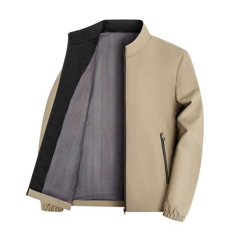 Autumn Mens Coat Korean Trend Khaki Smart Casual Jackets 5XL Large Loose Cardigan Middle-aged Dads Business Bomber Jacket Men XJ250621