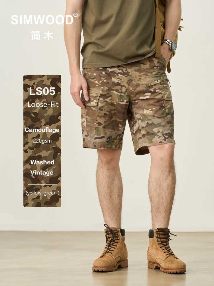 SIMWOOD 2025 Summer New Camouflage Tactical Shorts Men Oversize Outdoor Cargo Shorts W250621