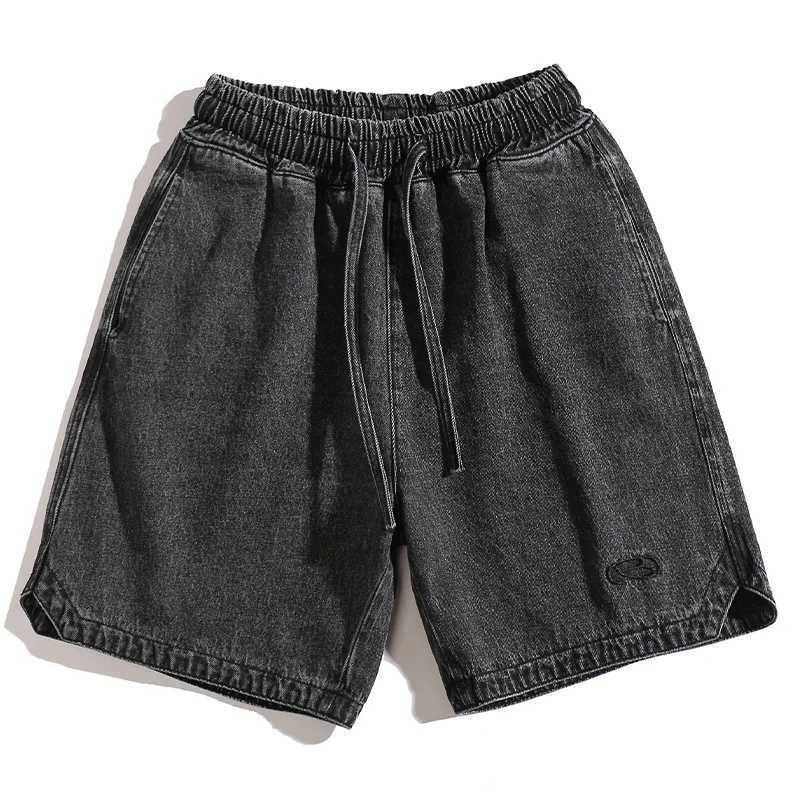 Mens Vintage Washed Cargo Shorts Summer 2025 Embroidered J-Style Loose Fit Drawstring Streetwear W250621