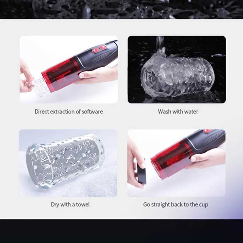 Electric Visible Penis Training Pump Male Masturbator Super Mileage Rotating Telescopic Cup Spiral Warming Realistic Channel Toy W250621