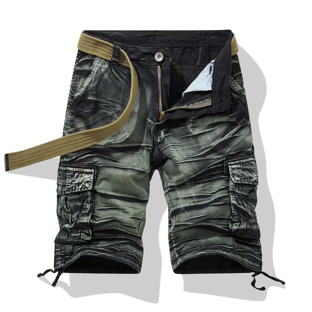 2025 Summer New Camouflage Tactical Cargo Shorts Men Military Cargo Shorts Men Cotton Casual Loose Men Shorts No Belt W250621