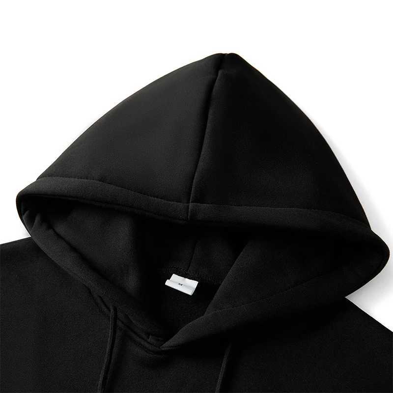 Men Solid Color Hoodie Waffle Kangaroo Pocket Long Sleeve Drop Shoulder Casual Sweatshirt XJ250621