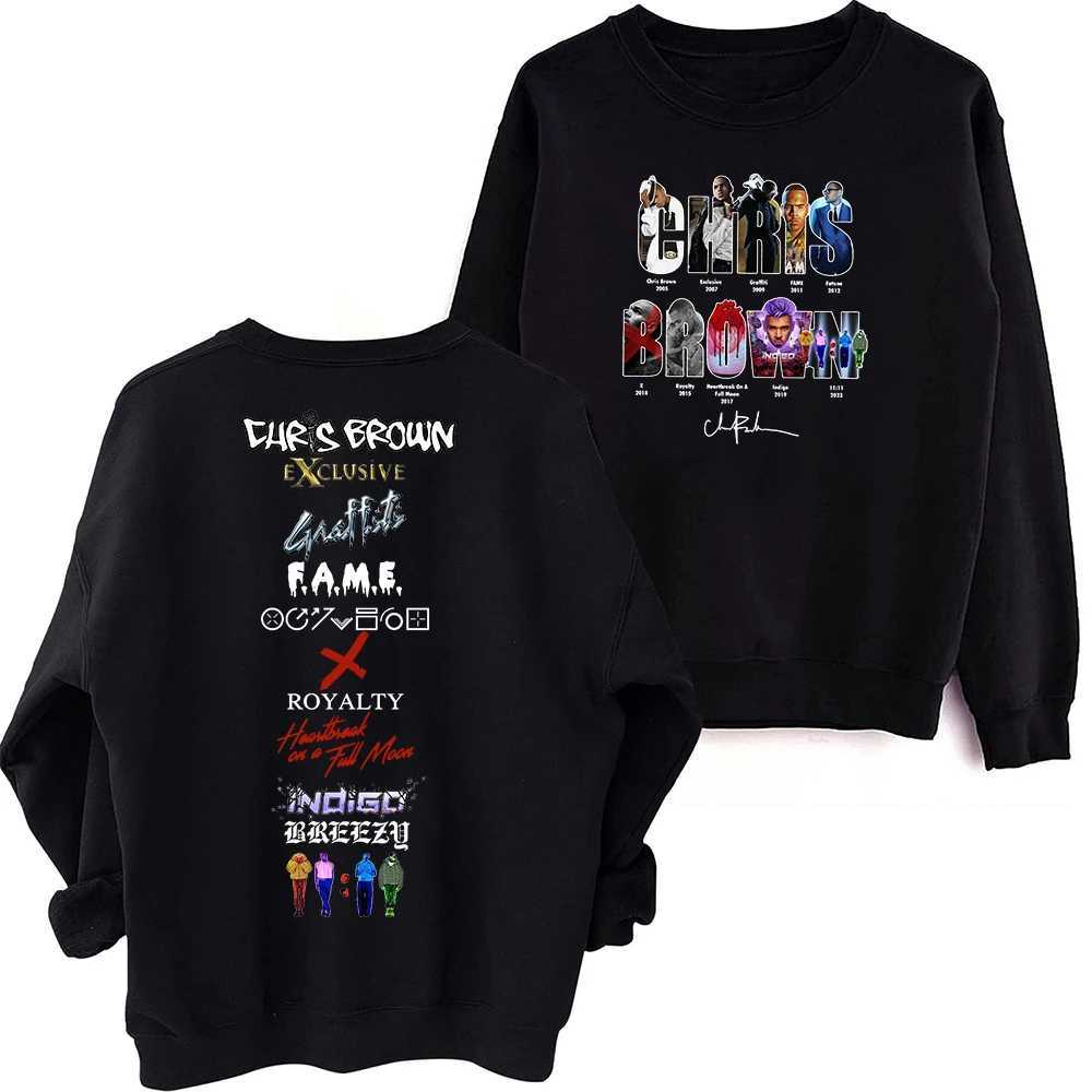 Chris Brown 11 Tour 2024 Sweatshirt Oversized Harajuku Round Neck Long Sleeve Sweatshirts Music Tour Fans XJ250621