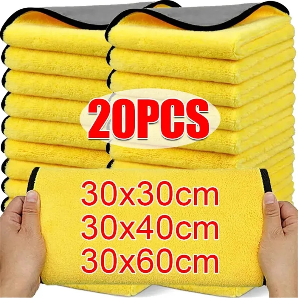Double Sides Car Microfiber Cloths Super Absorbent Washing Drying Cleaning Towels Auto Detailing Towel Rags Clean Tool 250616