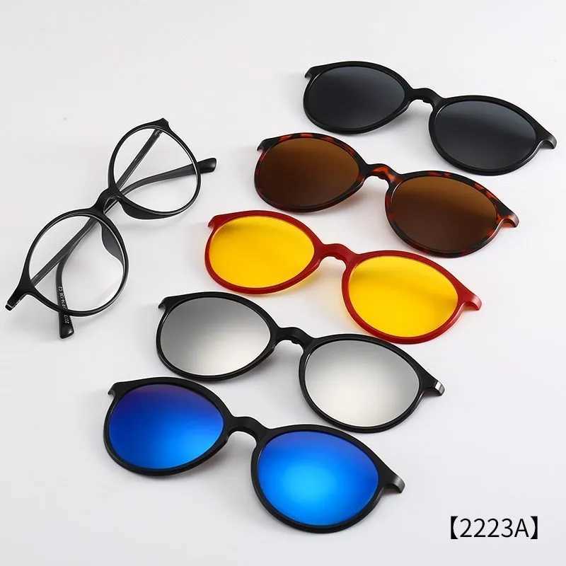 6 In 1 Custom Men Women Polarized Optical Magnetic Sunglasses Magnet Clip on Sunglasses polarization Clip on Sun Glasses Frame W250621