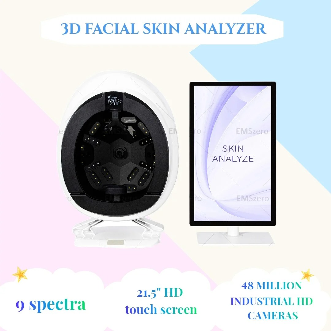 AISIA Q2 48MP Smart AI Facial Skin Analyzer Detector 3 Cameras 9 Spectra UV RGB Quantum 3D Skin Detection