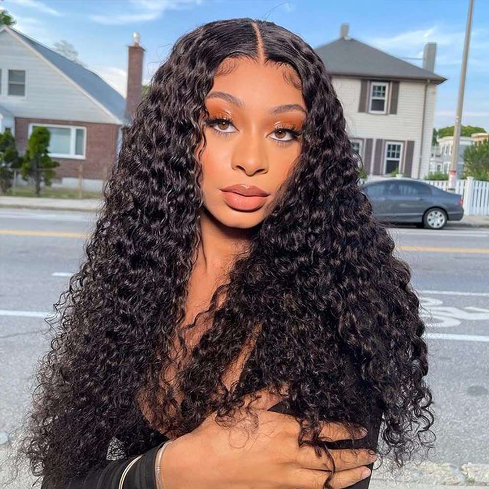 New Women's Fashion Small Long Curly Hair Black Wig Cap