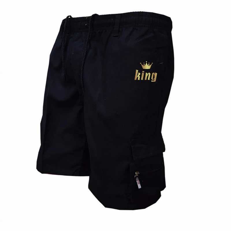 Mens Cargo Shorts Casual King Printing Jogging Shorts Loose Work Casual Shorts Camouflage Mens Tracksuit Trousers Versatile W250621