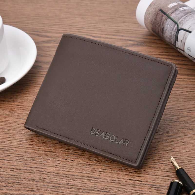 Short Mens Wallet Classic Pocket Photo Holder Small Mens Wallet Quality PU Leather Card Holder Matte Leather Mens Wallet Z250621