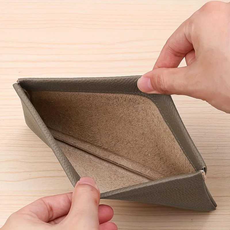 Automatic closed leather wallet ultra-thin portable storage bag Korean version makeup bag phone bag multiple colors Z250621
