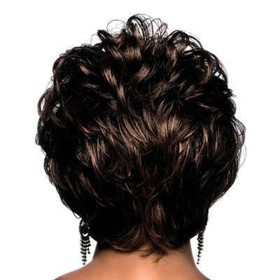 Women Personality Fluffy Short Curly Synthetic Hair Wig Cap