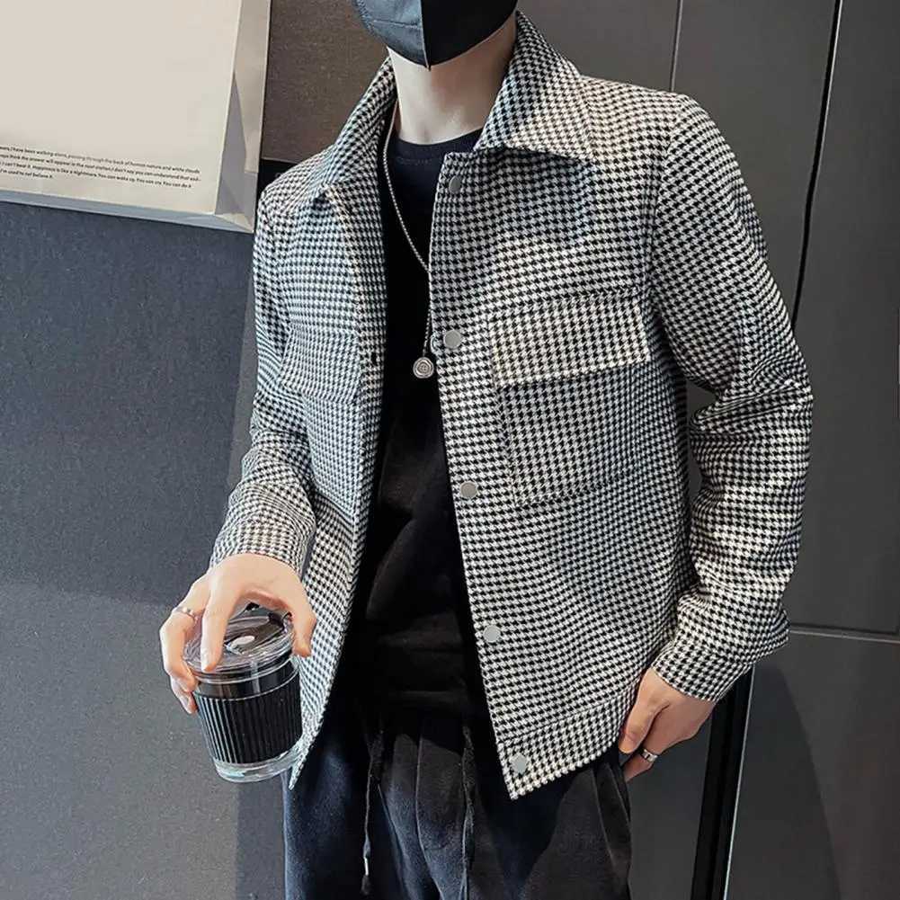 Casual Jacket Slim Fit Jacket Fashionable Mens Slim Fit Spring Autumn Jacket with Lapel Collar Streetwear Coat for A Stylish XJ250621