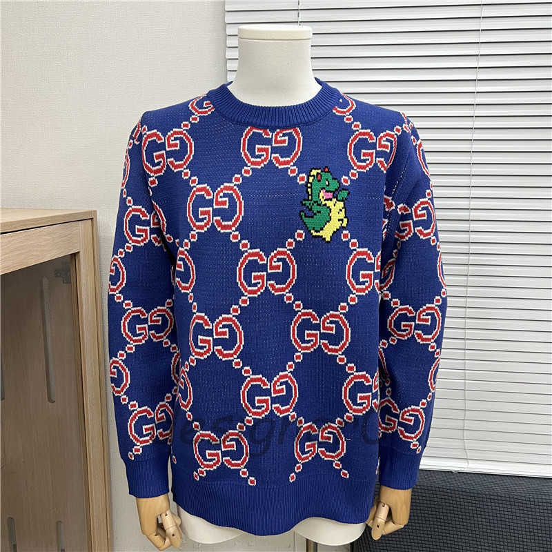 Luxury Men's Sweaters High End Designer Full Body Double G Connected Little Dragon Jacquard Round Neck For Unisex Sweater Knitwear GT44