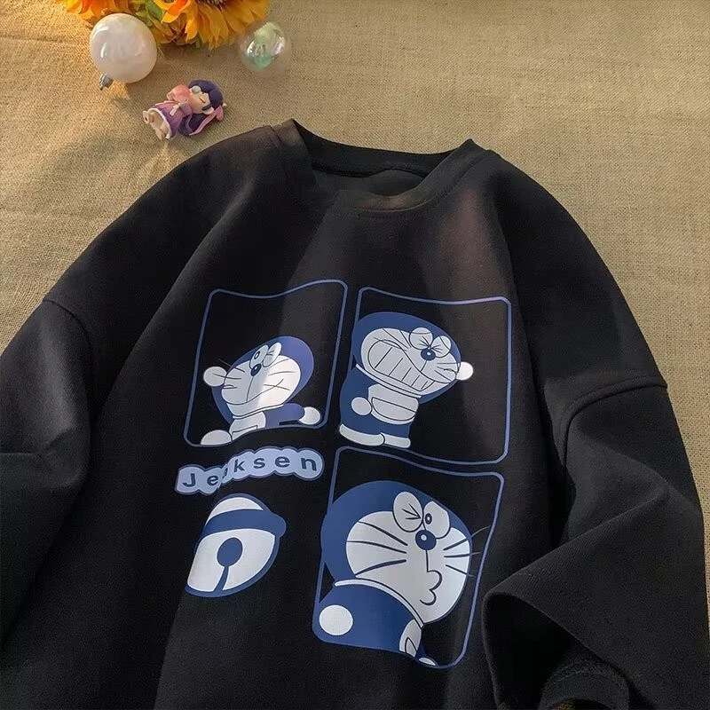 T-shirt Anime Minimalist Doraemon Graphic Tee Summer Casual Men's Sizes Japanese Pop Culture Fashion Lightweight Shirt