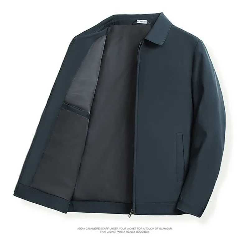 Jacket Solid Color Business New Mens Fashion Slim Dad Casual Gentleman Middle-aged and Elderly Lapel Coat British Style XJ250621