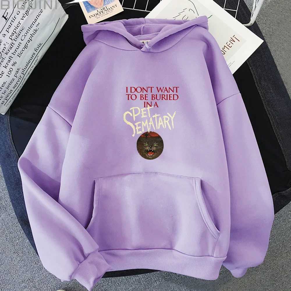 Pet Sematary Stephen King Mens Clothing Vintage/Retro Style Hoodies American Loose Round Neck Long Sleeve High Street Sweatshirts XJ250621