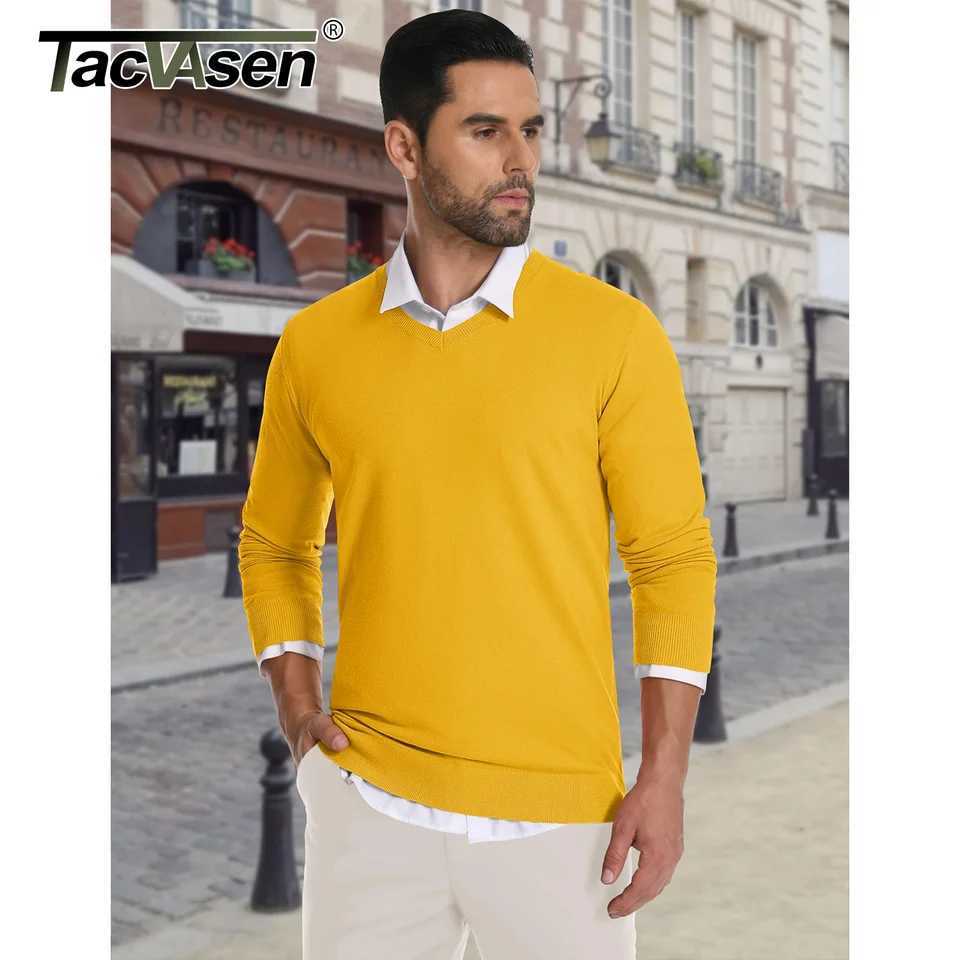 TACVASEN Autumn Winter Knitted Sweaters Pullover Mens V Neck Slim Fit Casual Sweater Thicken Warm Long Sleeve Pullovers Top Male Z250621