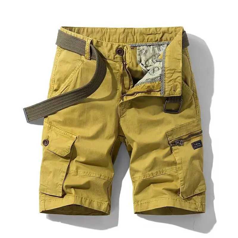 Men Summer Cargo Shorts Casual Tool Shorts High Quality Mens Summer Military Multi Pocket Pants Loose Cargo Pants No Belts 38 W250621