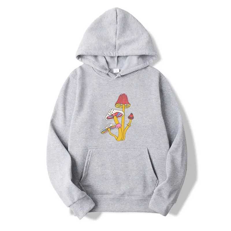 Rainbow Mushrooms Print Hoodies Men Women Fashion Loose Sweatshirt Casual Hooded Top Male Hip Hop Streetwear XJ250621