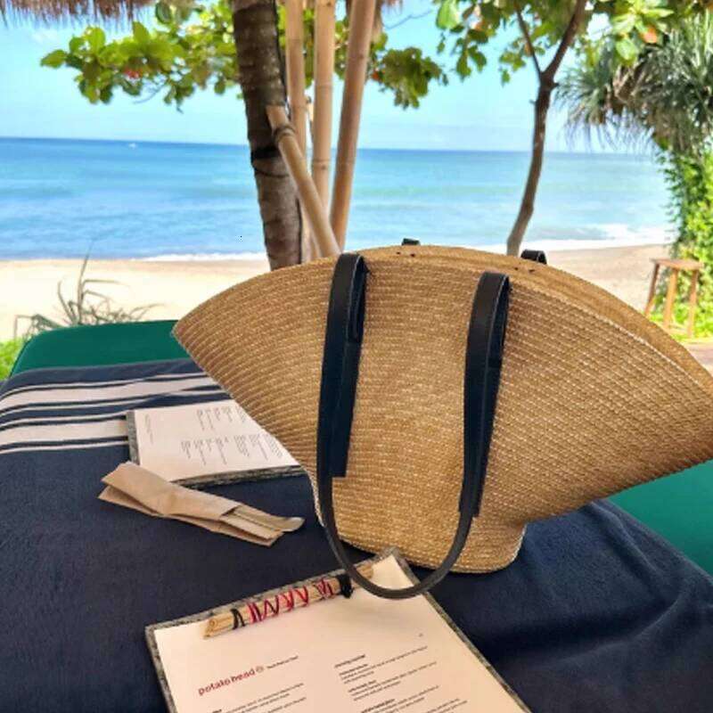 Straw Woven Handbags For Women Handmade Travel Seaside Beach Summer New Handle Bucket Shopping Tote Bag Basket Bolsa