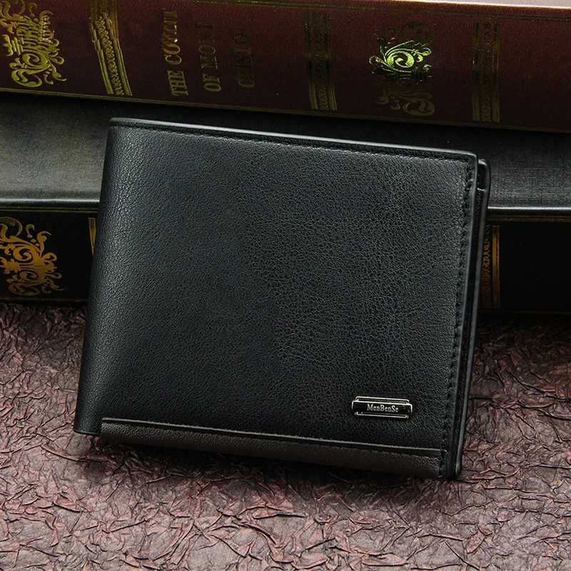Mens Wallet Money Bag Solid Color Leather Business Large-capacity FAshion Business Wallet Vintage Male Wallets Purse Z250621