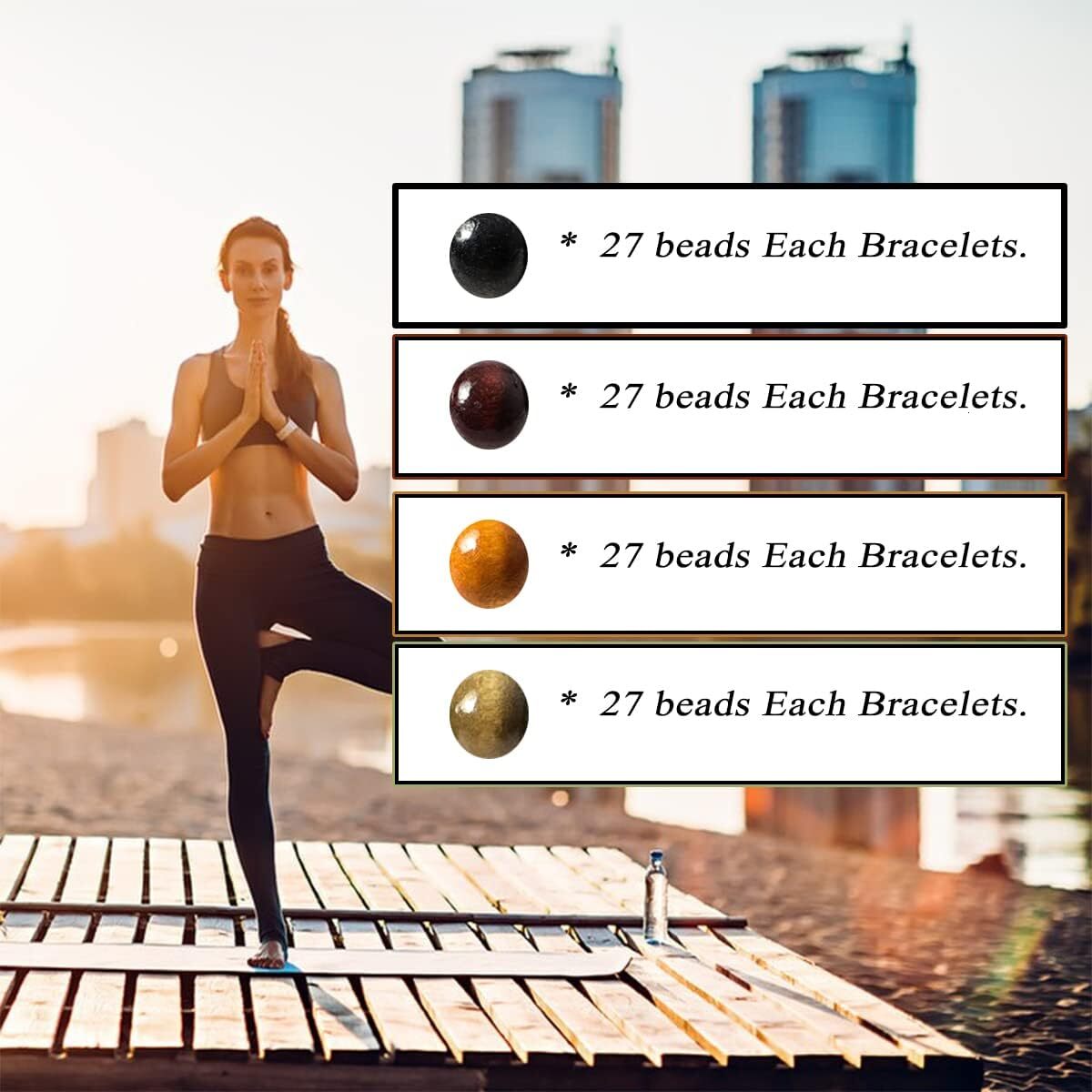 Luxury Wood Beads Bracelet Attract Prosperity Prayer Beads for Meditation Buddhist Consecration Ward Off Evil Buddha Tibetan Bracelet for Men and Wome
