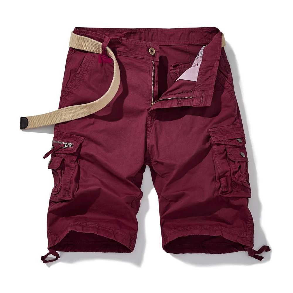 2023 Summer Men Cargo Cotton Shorts Men Clothing Casual Solid Breeche Bermuda Beach Jogger Multi Pocket Shorts Male Dropshipping W250621