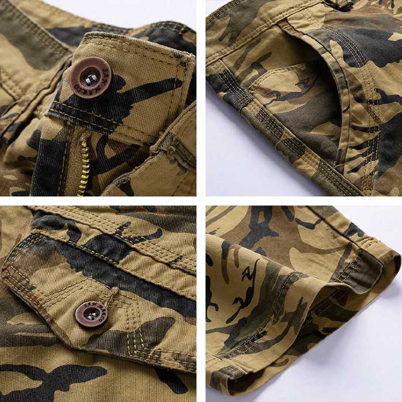 Summer Mens Camouflage Cargo Shorts Men Cotton Army Casual Tactical Shorts Outwear Bermuda Military Joggers Breeches Shorts Male W250621