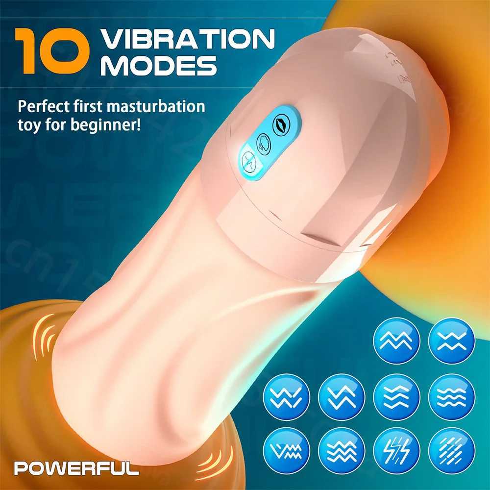 5 Sucking Automatic Masturbator Cup Vibrator Electric vacuum Blowjob Masturbator Male 3D Artificial Vagina Adult Sex Toy For Men W250621