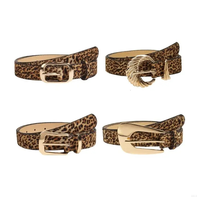 Unique Waist Belt Leopard Print Chain for Cowboy Cowgirl Stylish Buckle Retro Waistband Waist Chain Belt 250617