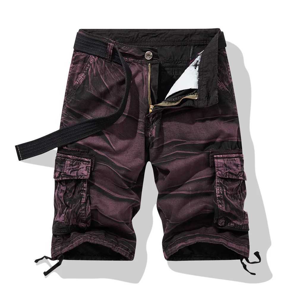 2025 Summer New Camouflage Tactical Cargo Shorts Men Military Cargo Shorts Men Cotton Casual Loose Men Shorts No Belt W250621