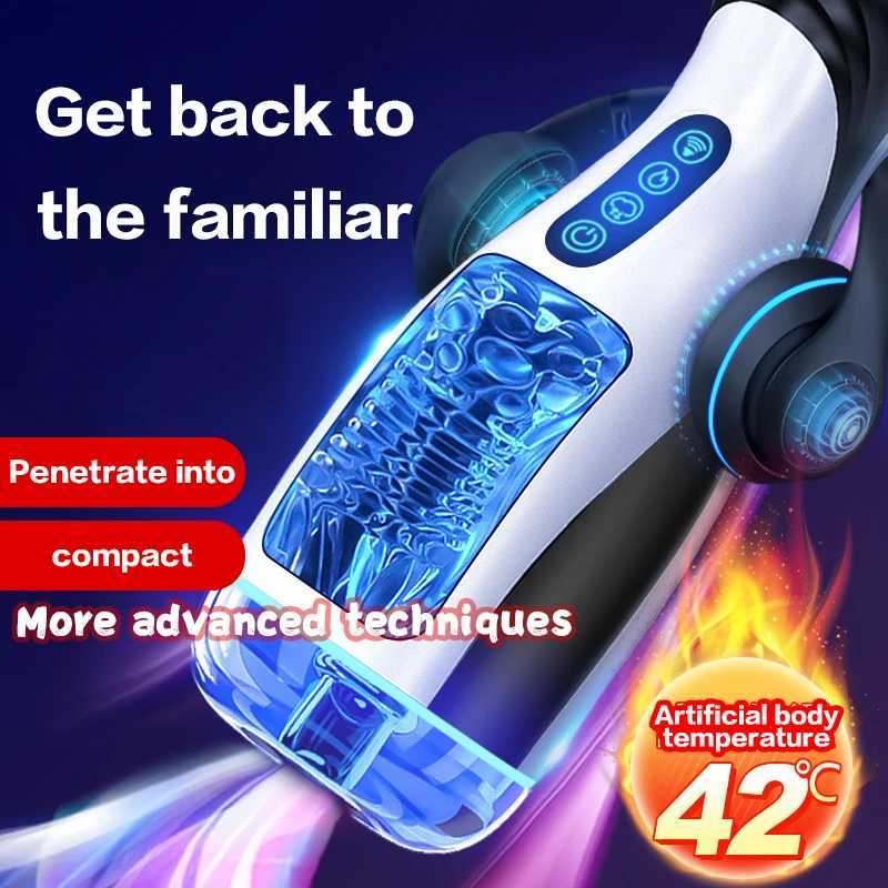 Masturbation Cup Automatic Suction Vibration Can Be Warmed and Voice Interactive Male Vaginal Sex Toys Adult Products W250621
