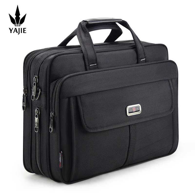 Business mens briefcase canvas waterproof large capacity 15.6 inch laptop bag work bag business bag official office bag Z250621