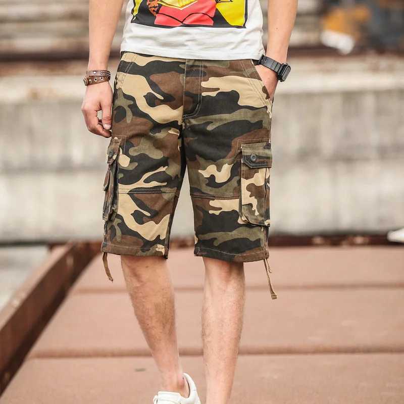 Mens Short Pants with Pockets Cotton Big Size Mens Bermuda Cargo Shorts Camouflage Jorts Comfortable Streetwear 2025 Fashion W250621
