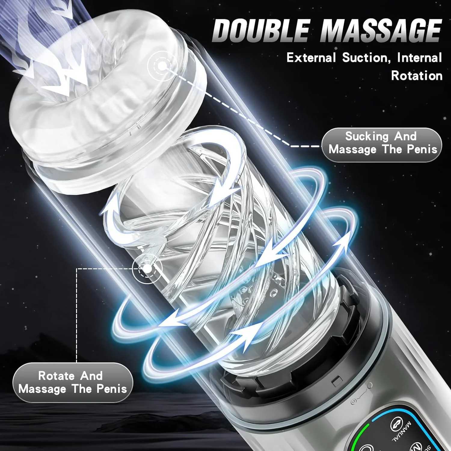Mens Electric Masturbation Device Automatic Sucking Male Penis Exercise Electric Telescopic Adult Products W250621