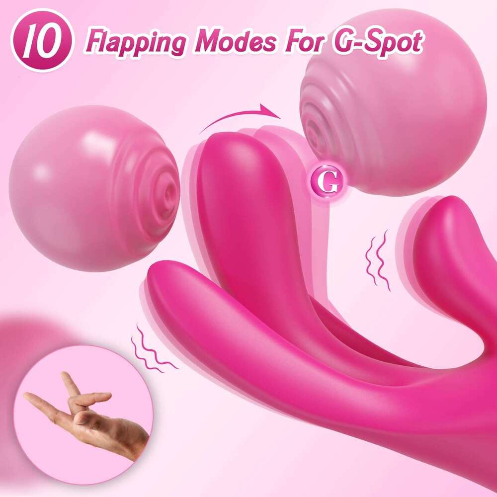 Vibrators for Women - Finger Vibrator with Flapping Patterns & 10 Vibration Modes to Stimulation G Spot and Clitoral, 3 in 1 Silicone Female Adul