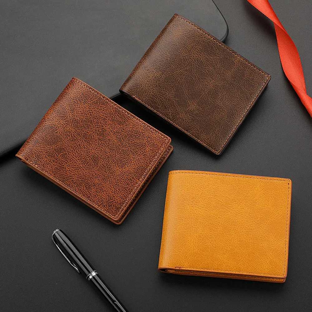 Mens FAshion Business Short Wallet Multi Card Slot Horizontal Soft PU Leather Mens Wallet Z250621
