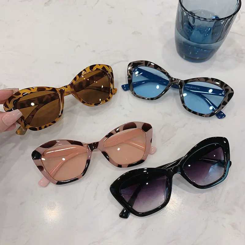 Retro Vintage Cat Eye Sunglasses Multicolor Leopard Print Cateye Sunglasses Goggle Womens Summer Sunscreen Sunglasses W250621